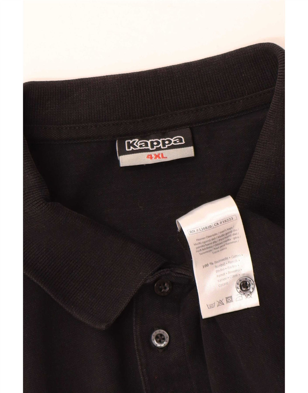 Kappa herre poloshirt 4XL sort bomuld