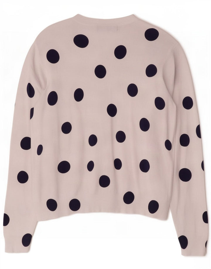Marks & Spencer Dame Cardigan Sweater UK 18 XL Hvid Geometrisk