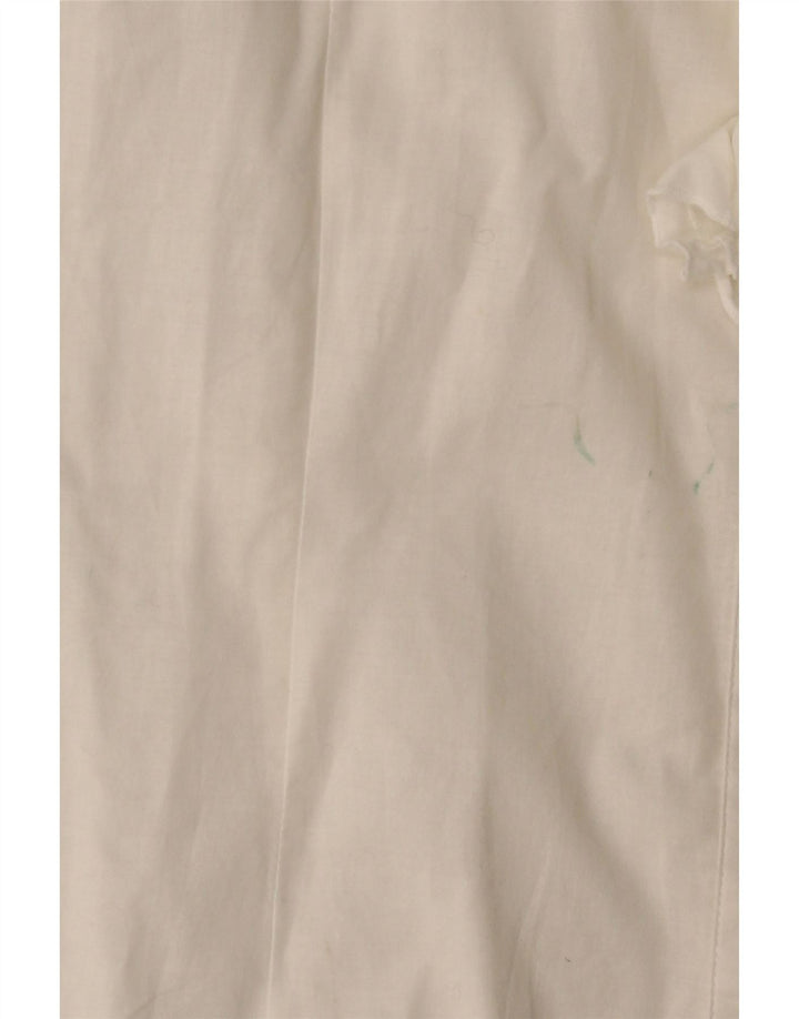 BENETTON Dame Flæse Front Shirt UK 14 Large Off White