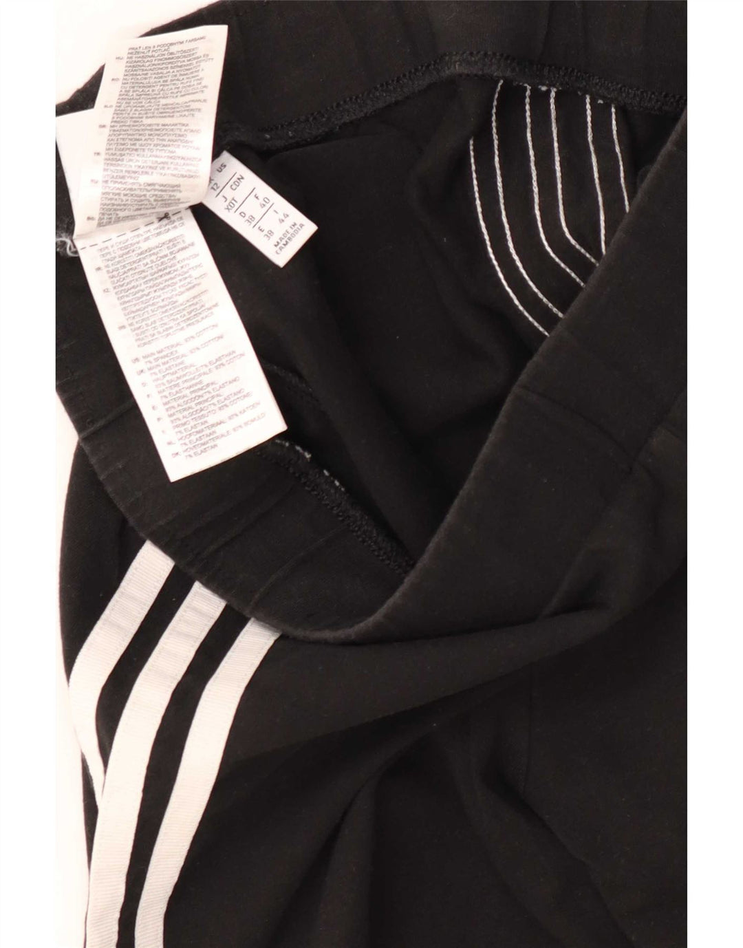 Adidas Dame Leggings UK 12 Medium Sort Bomuld