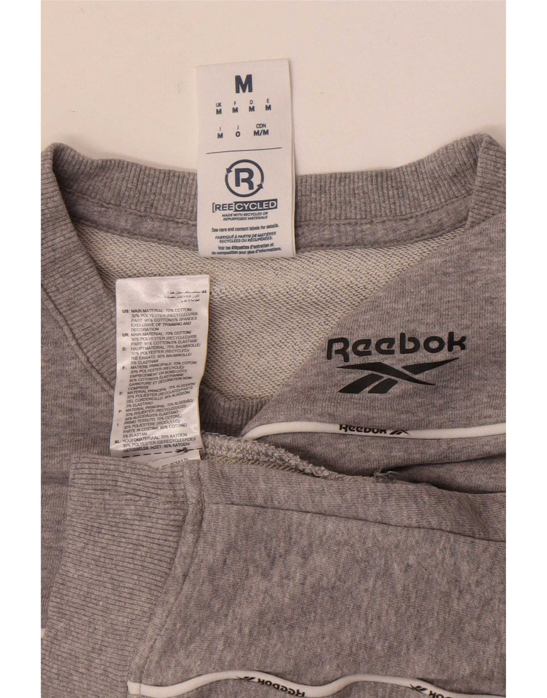 Reebok Herre sweatshirt Jumper Medium Grå Bomuld
