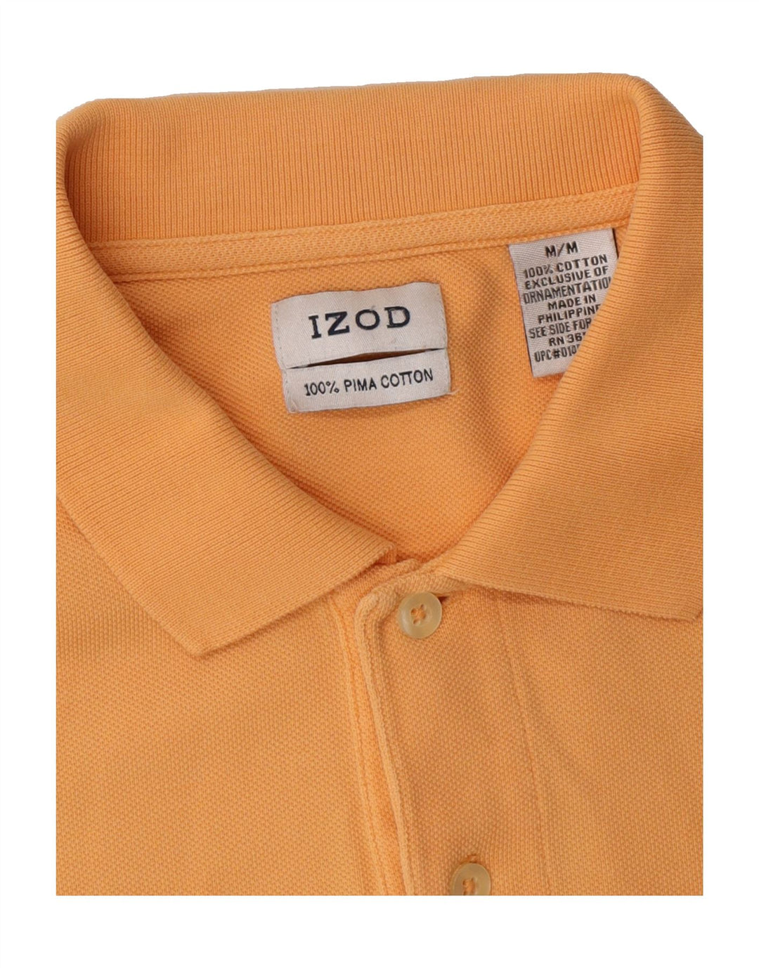 IZOD Mens Polo Shirt Medium Orange Cotton Vintage Izod and Second-Hand Izod from Messina Hembry 