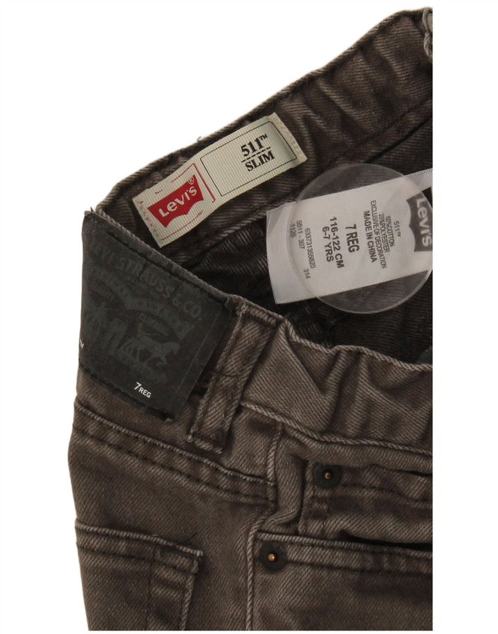 Levi's Boys 511 Slim Jeans 6-7 år W20 L20 Grøn Bomuld