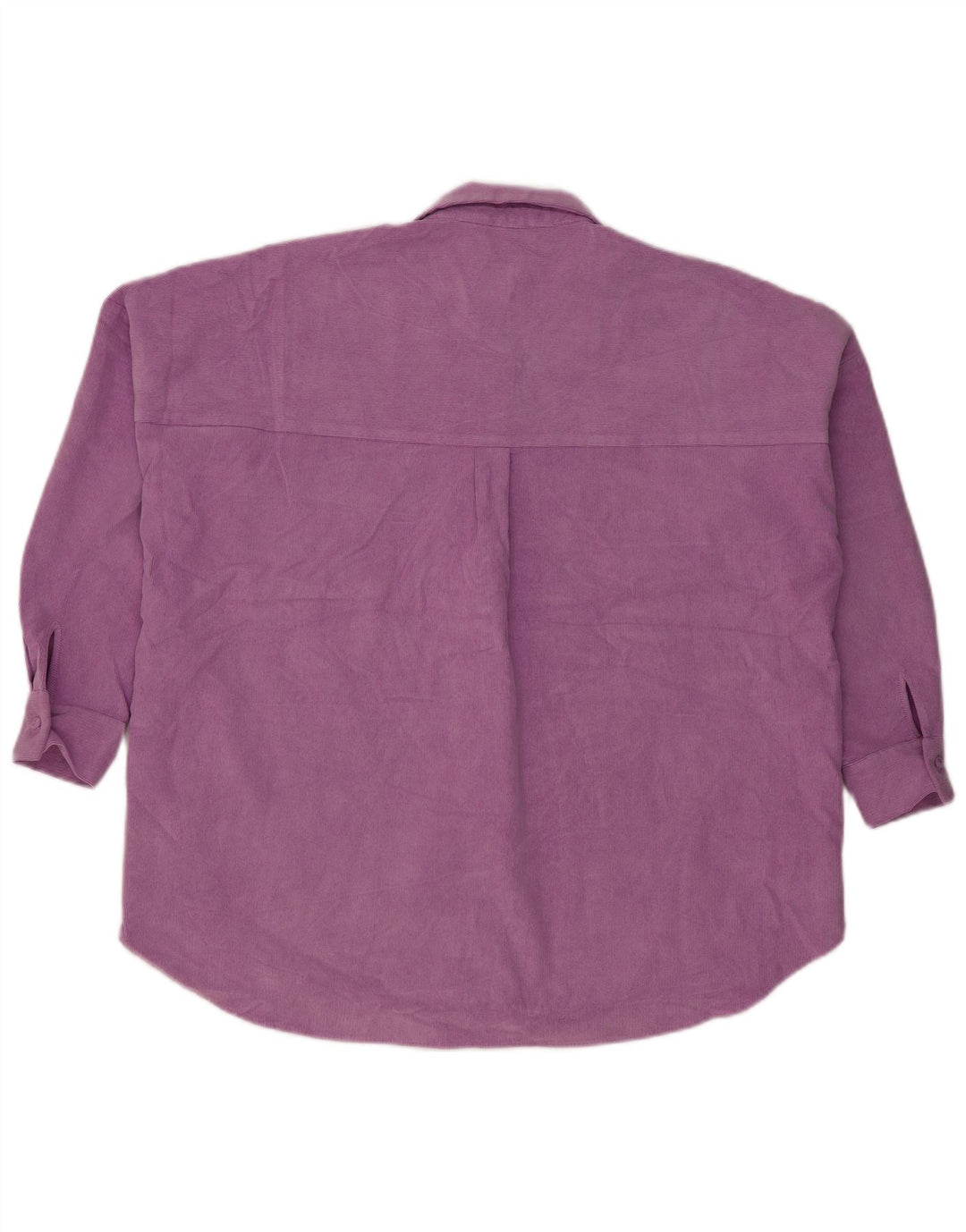 Zara Dame Oversized Corduroy Shirt UK 14 Medium Purple Polyester