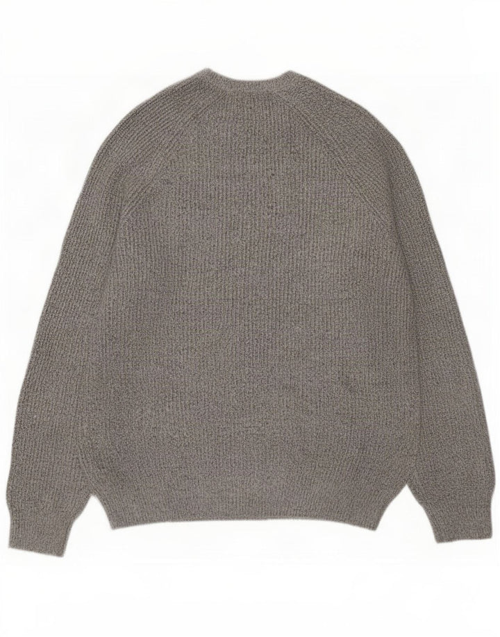 Marks & Spencer Herre sweater med rund hals, mellemgrå flækket polyamid