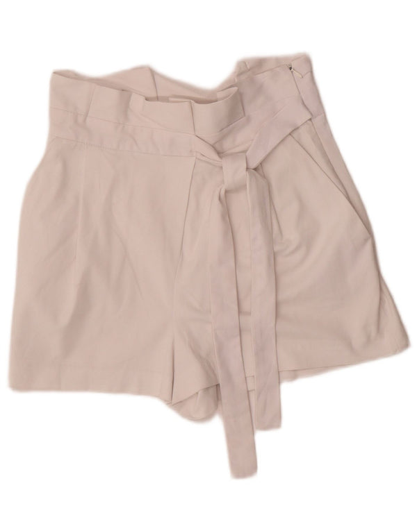 Zara Womens High Waist Shorts Small W26 White Bomuld
