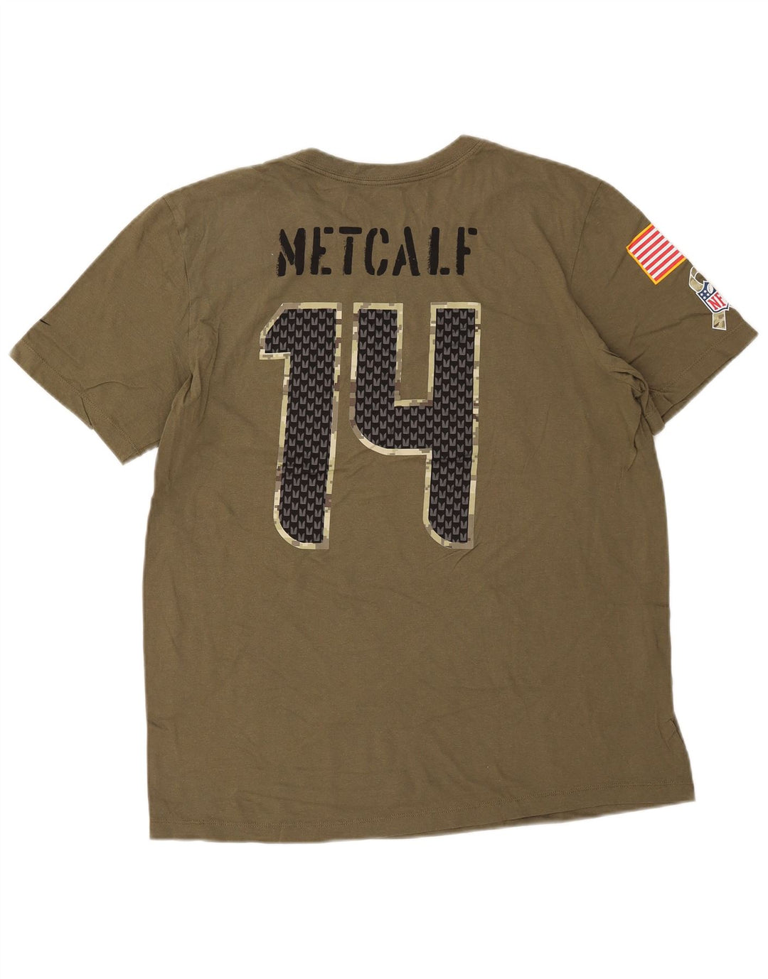 Nike Herre Seattle Seahawks Grafisk T-Shirt Top Stor Khaki Bomuld