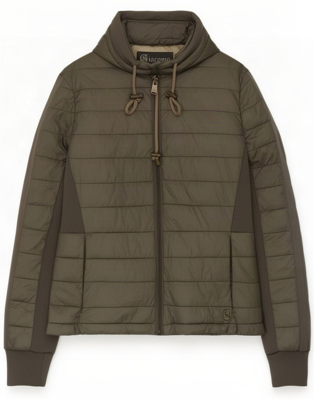 Giacomo hættejakke til kvinder UK 10 Small Khaki Colourblock Polyester