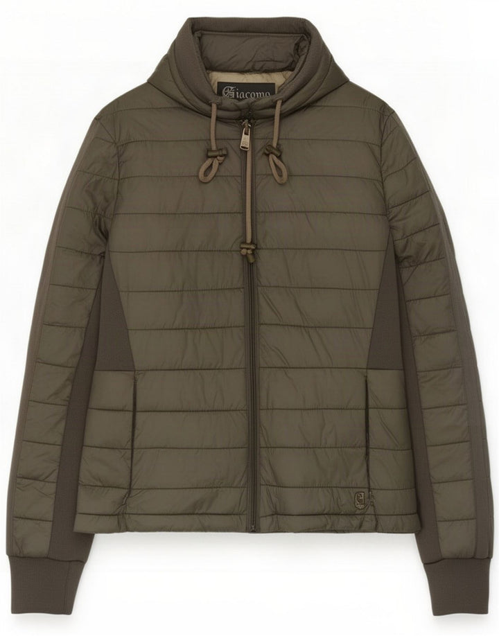 Giacomo hættejakke til kvinder UK 10 Small Khaki Colourblock Polyester