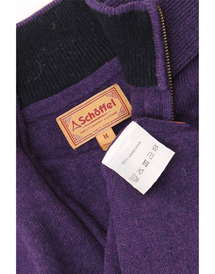 Schoffel Herre Zip Neck Jumper Sweater Medium Lilla Lammeuld