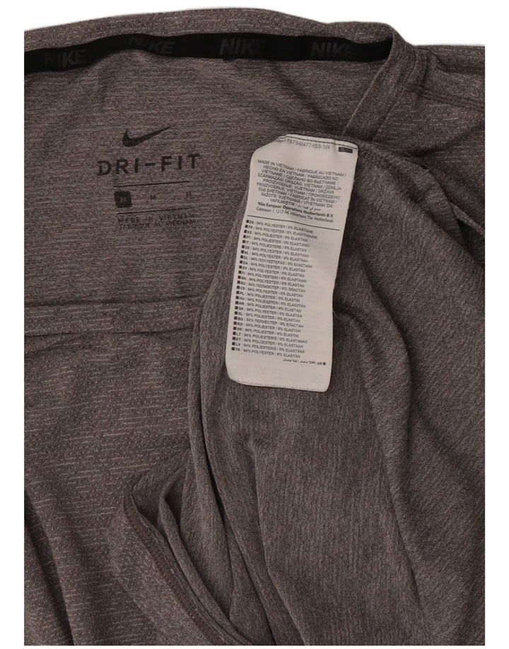 Nike herre Dri Fit T-shirt top mellemgrå polyester