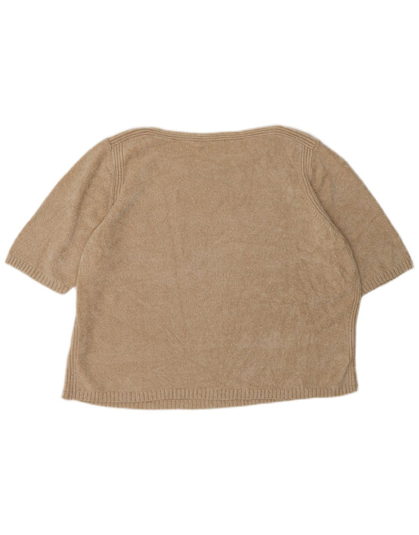 Marks & Spencer Dame Boat Neck Jumper Sweater UK 22 3XL Beige