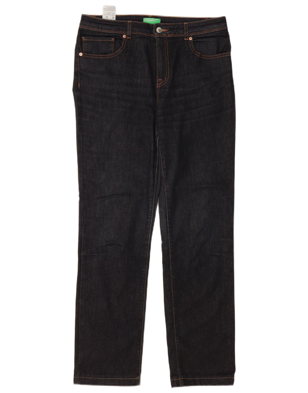 BENETTON Lige jeans til kvinder W31 L30 Marineblå bomuld