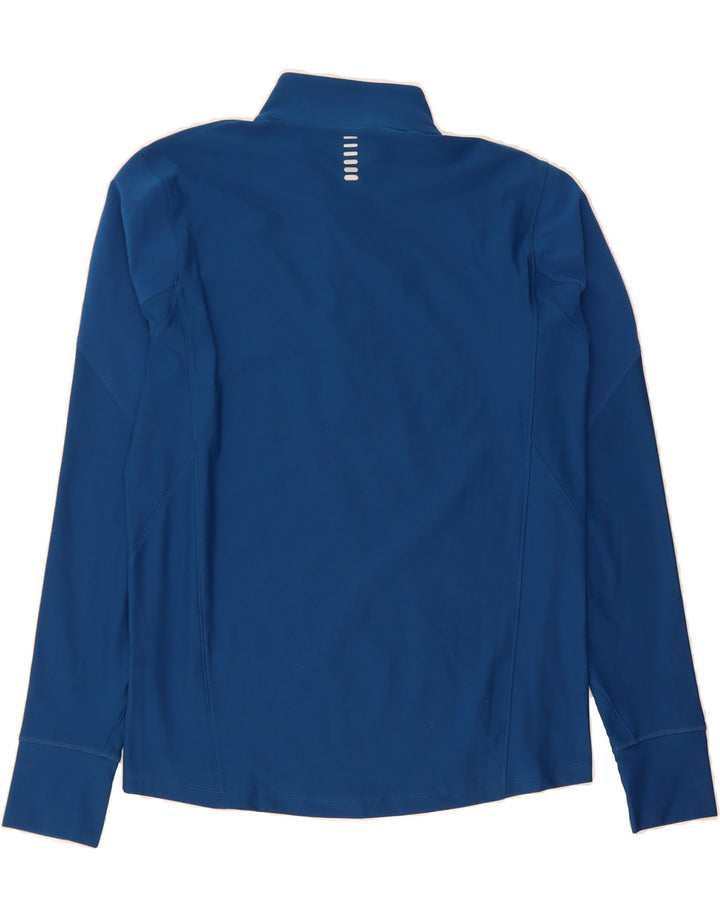 UNDER ARMOUR Mens Heat Gear Zip Neck Pullover Tracksuit Top Medium Blue Vintage Under Armour and Second-Hand Under Armour from Messina Hembry 