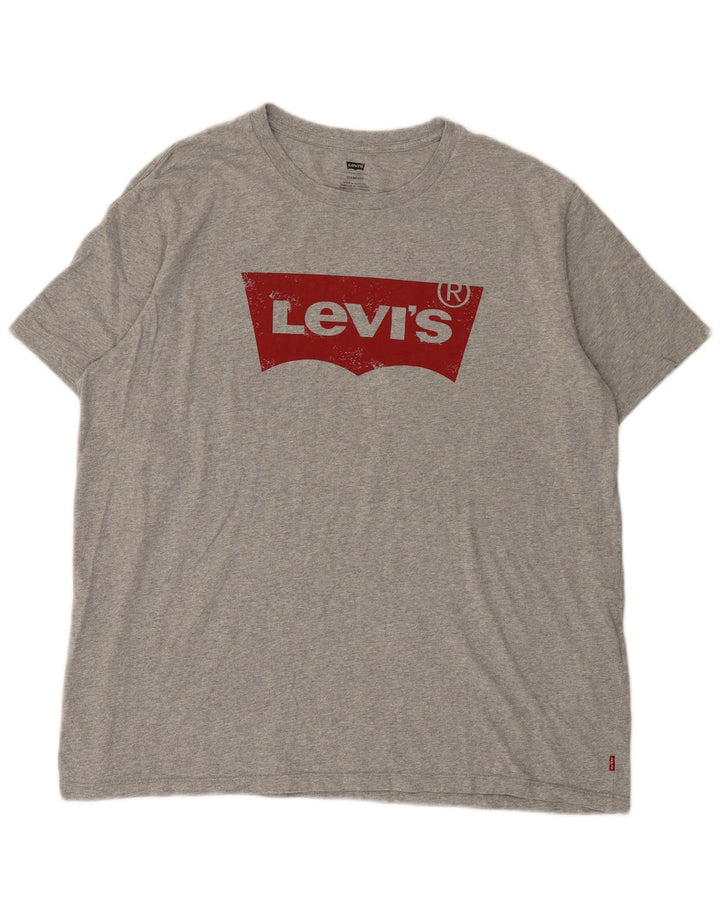 Levi's Herre Standard Grafisk T-Shirt Top XL Grå Bomuld