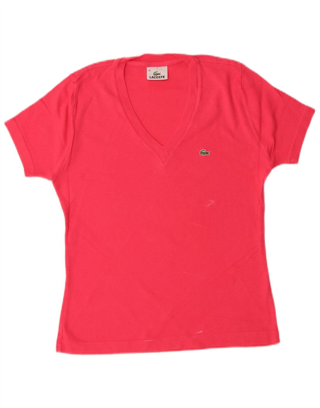 LACOSTE T-shirt top til kvinder størrelse 42 Large Pink Bomuld
