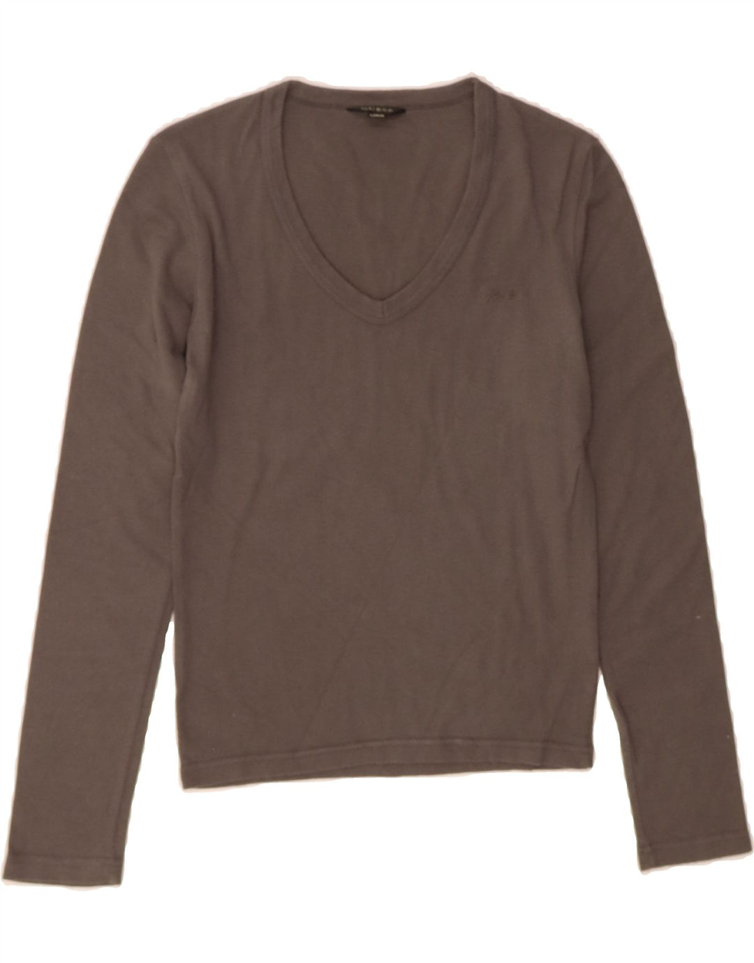 GUESS Womens Top Long Sleeve UK 14 Large Grey Vintage Guess and Second-Hand Guess from Messina Hembry 