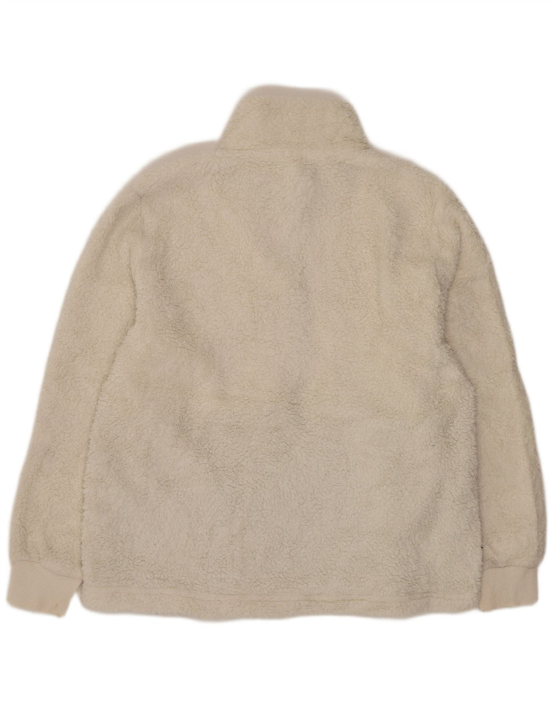 Calvin Klein Dame Oversized Fleece Jumper UK 14 Medium White Colourblock