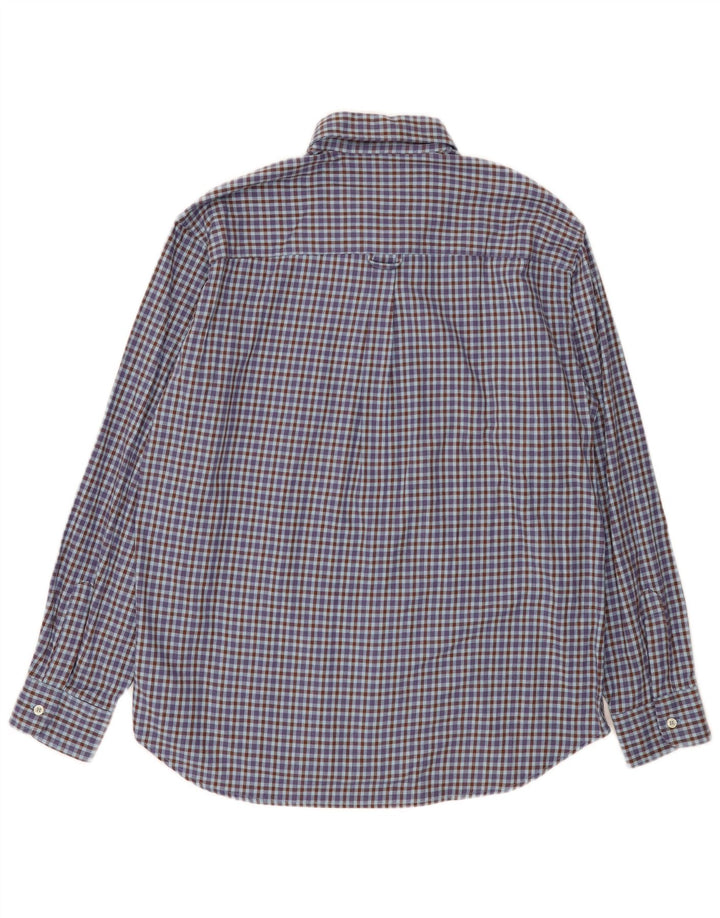 Carrera Herre Regular Fit Flannel Shirt Large Blue Gingham Cotton