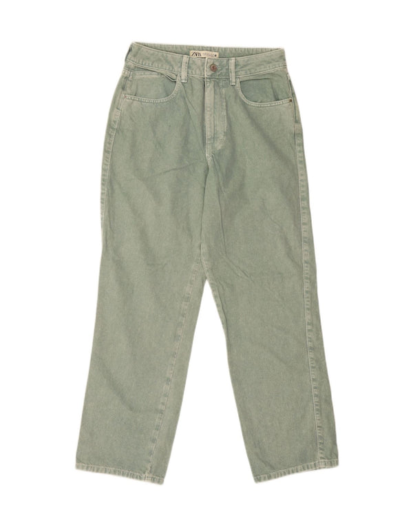 Zara Womens Tapered Jeans EU 38 Small W28 L27 Green Bomuld