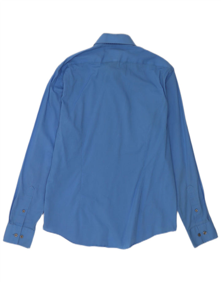 Calvin Klein Herre Slim Fit Skjorte Størrelse 40 16 3/4 Stor Blå