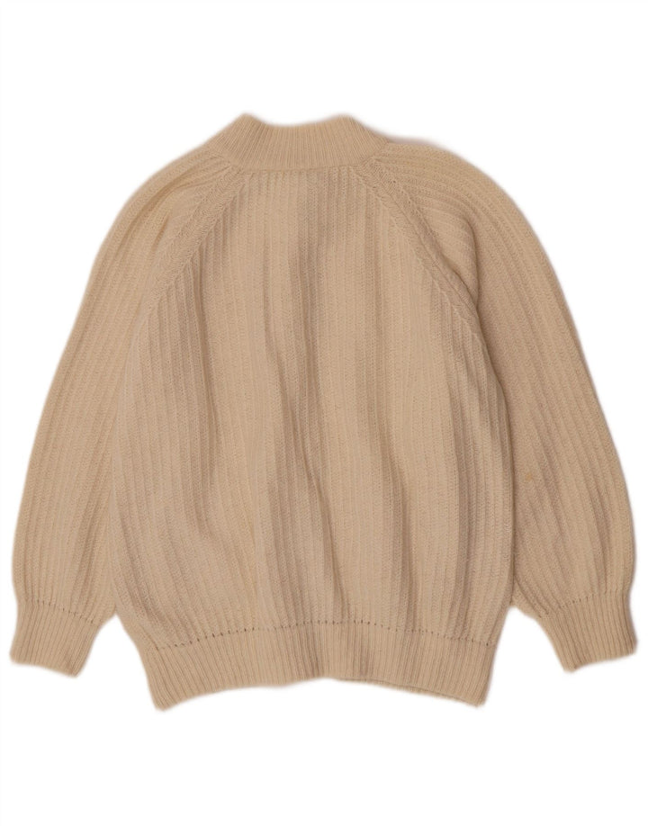 Vintage dame cardigan sweater UK 16 Large Off White Uld