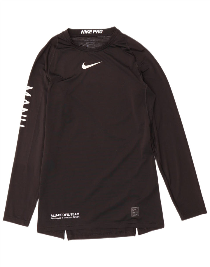 Nike Herre Dri Fit Grafisk Top Langærmet Stor Sort Polyester