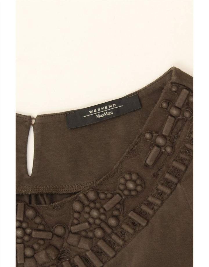MAX MARA Womens Weekend Blouse Top UK 14 Medium Khaki Vintage Max Mara and Second-Hand Max Mara from Messina Hembry 