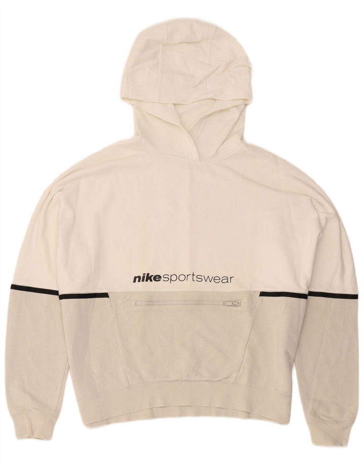 Nike grafisk hættetrøje til mænd mellem hvid Colourblock Bomuld