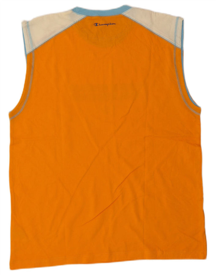 Champion Herre Grafisk Vest Top 2XL Orange Colourblock Bomuld