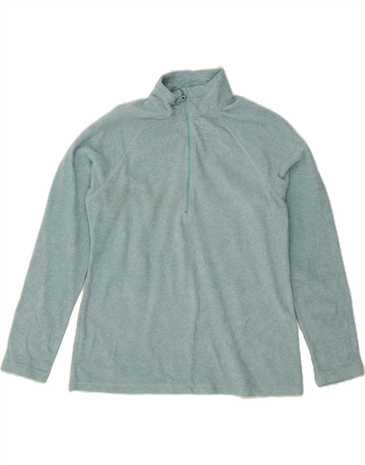 EDDIE BAUER Womens Zip Neck Fleece Jumper UK 14 Medium Turquoise Polyester Vintage Eddie Bauer and Second-Hand Eddie Bauer from Messina Hembry 