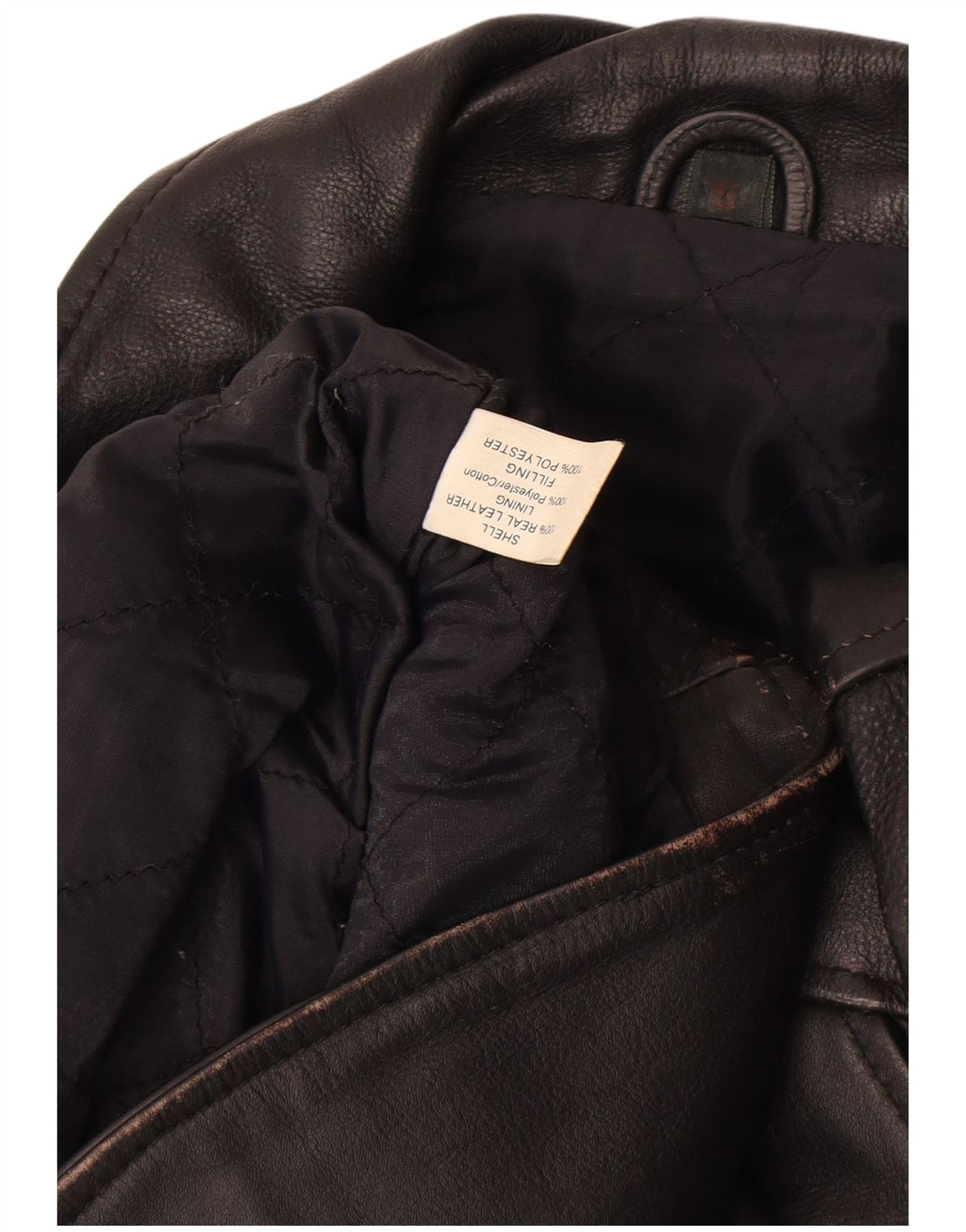 Vintage Herre Læder Biker Jacket UK 36 Lille sort læder