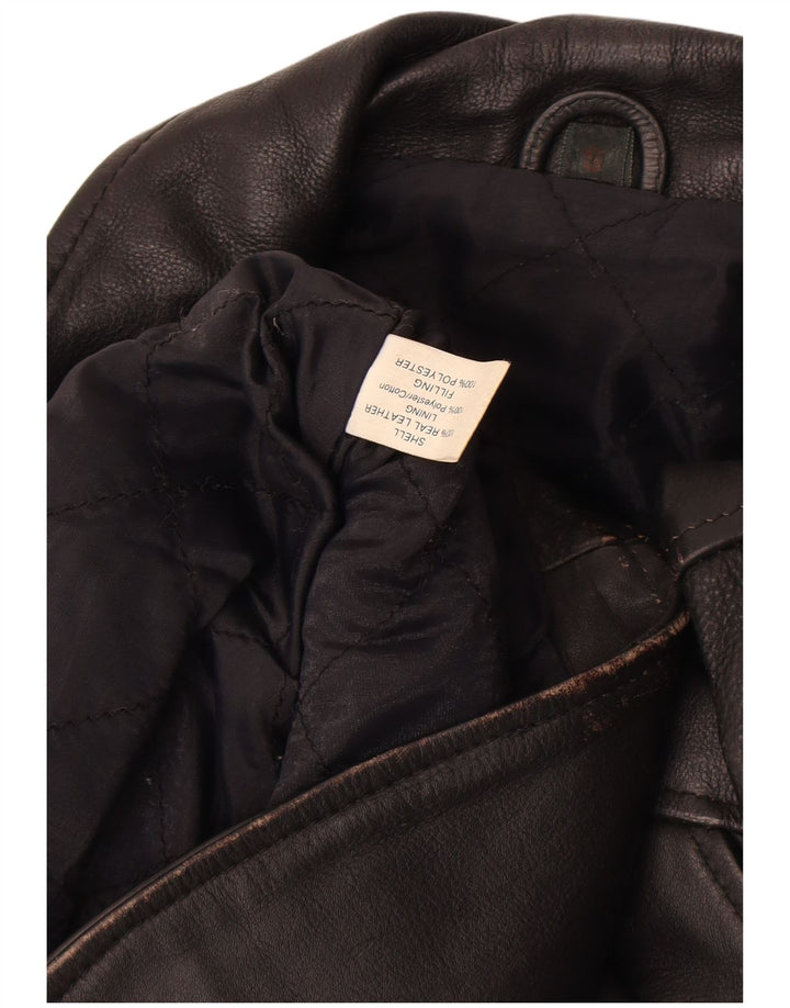 Vintage Herre Læder Biker Jacket UK 36 Lille sort læder