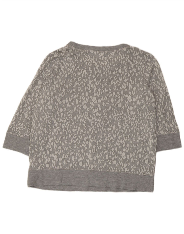 Marks & Spencer Dame Sweatshirt Jumper UK 16 Large Grey Animal Print