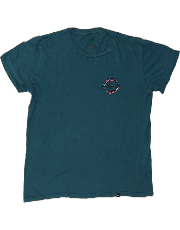 QUIKSILVER Mens Regular Fit Graphic T-Shirt Top Medium Blue Cotton Vintage Quiksilver and Second-Hand Quiksilver from Messina Hembry 