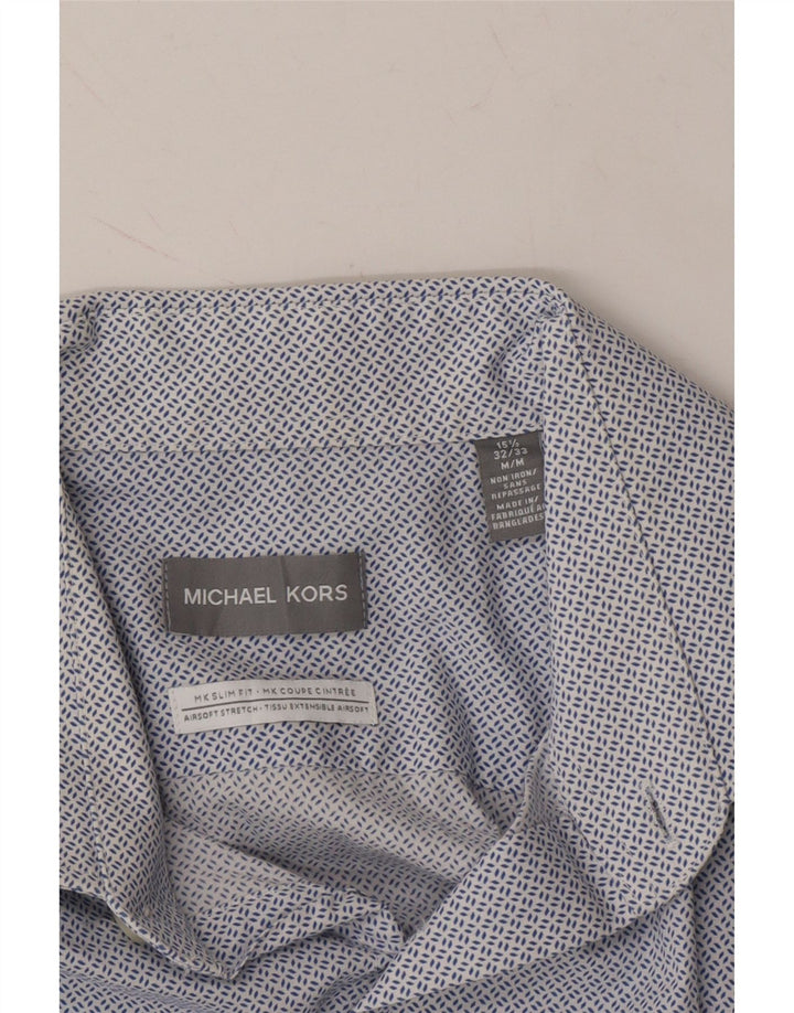 MICHAEL KORS Mens Slim Fit Shirt Size 15 1/2 Medium Blue Spotted Cotton Vintage Michael Kors and Second-Hand Michael Kors from Messina Hembry 