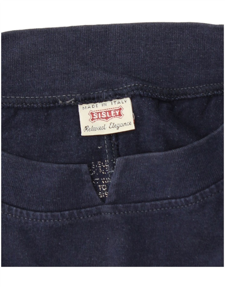 Sisley Womens Grafisk Oversized Sweatshirt Jumper UK 14 Medium Navy Blue