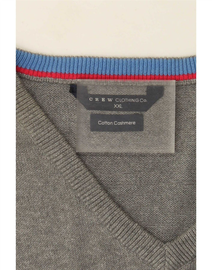 J. Crew Herre V-hals sweater 2XL Grå Bomuld