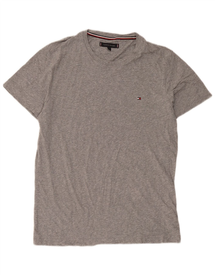 Tommy Hilfiger Herre T-Shirt Top Medium Grå Bomuld