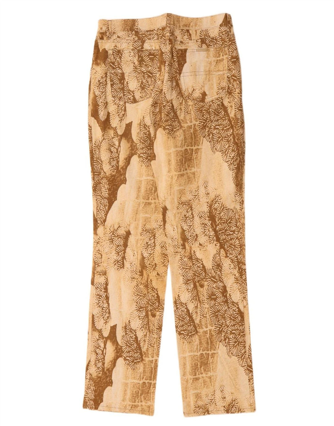 Trussardi Dame abstrakt mønster Lige fritidsbukser W32 L33 Beige