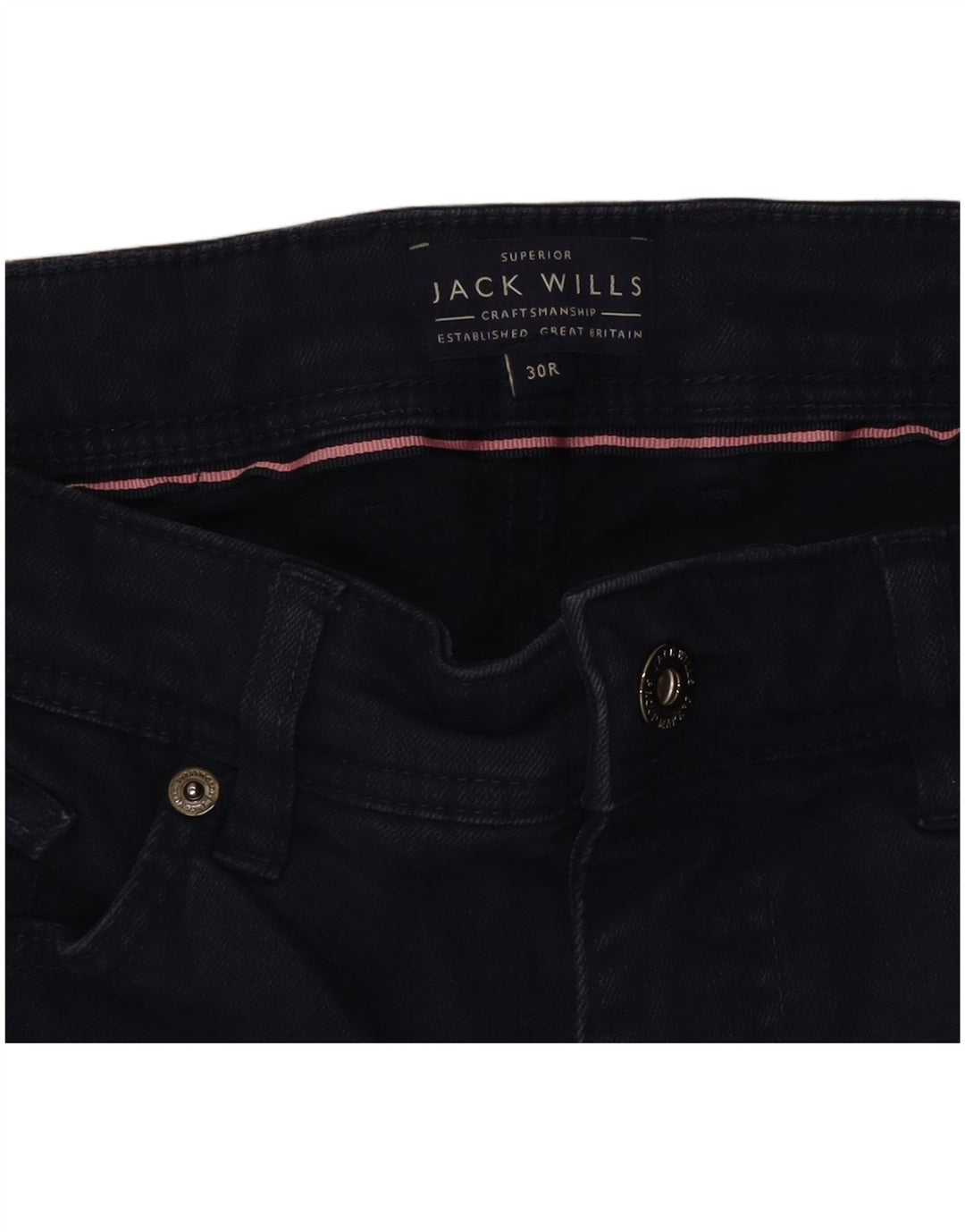 Jack Wills Dame Slim Fit Denim Shorts W30 Medium Navy Blue Bomuld
