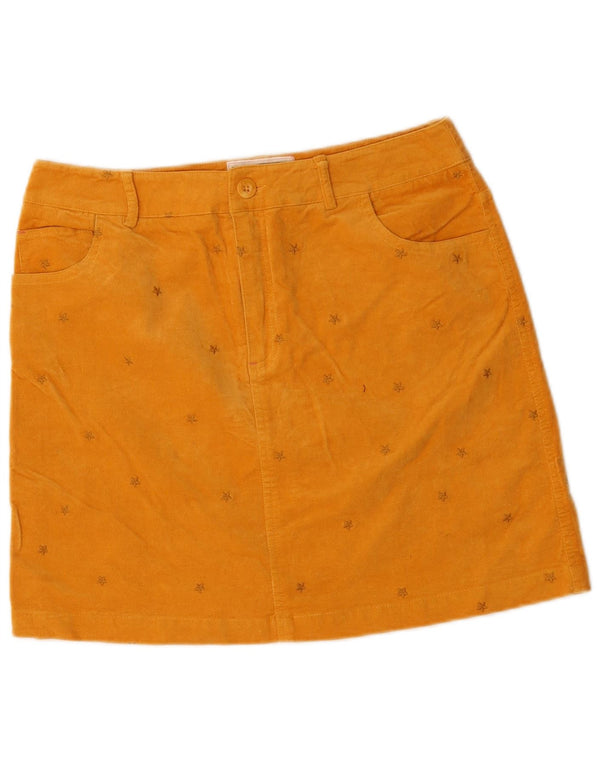 White Stuff Dame abstrakt mønster mini nederdel UK 10 Small W30 Yellow