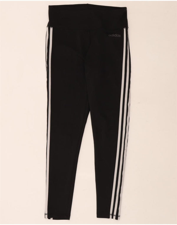 ADIDAS Womens Climalite Leggings UK 12/14 Medium Black Polyester