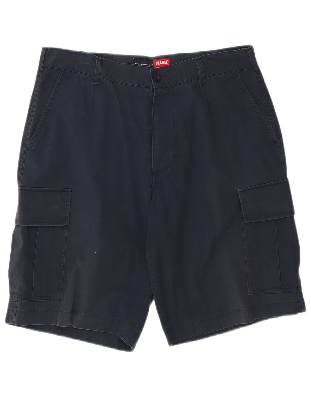 MASH Mens Cargo Shorts IT 48 Medium W32  Navy Blue Cotton