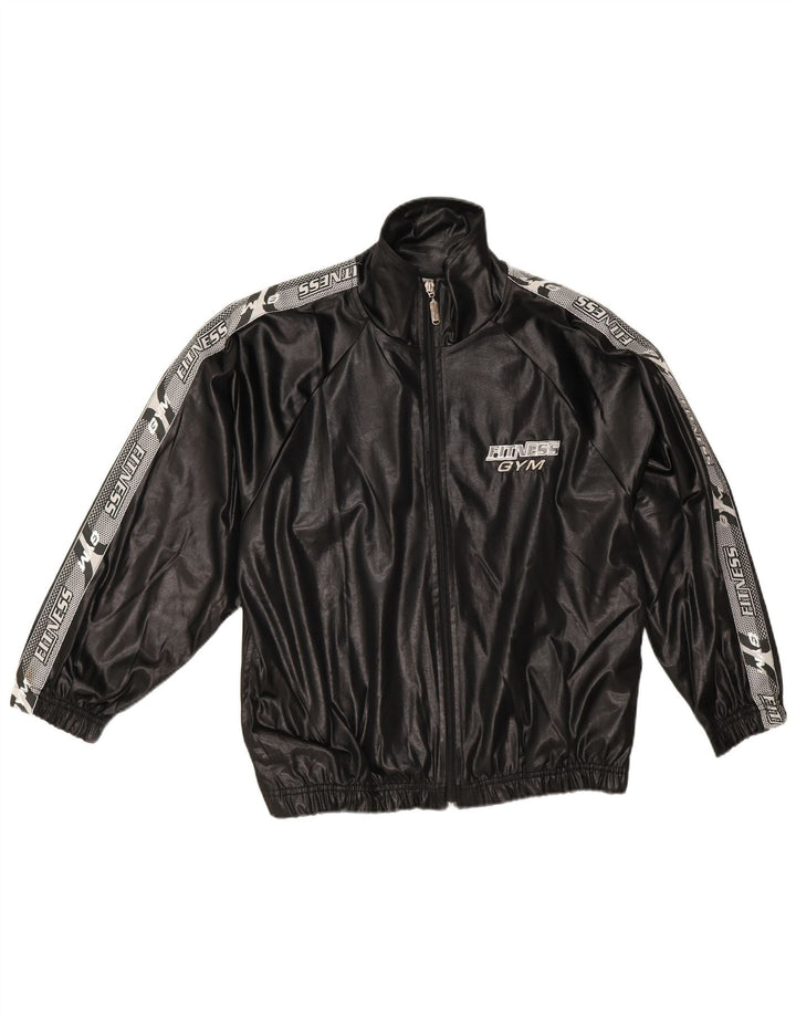 Campagnolo Dame Grafisk Oversized træningsdragt Top Jacket UK 10 Lille Sort