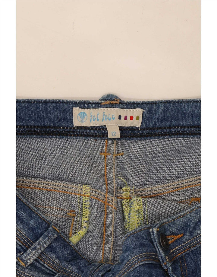 Fat Face Dame Denim Shorts UK 12 Medium W32 Blå Bomuld