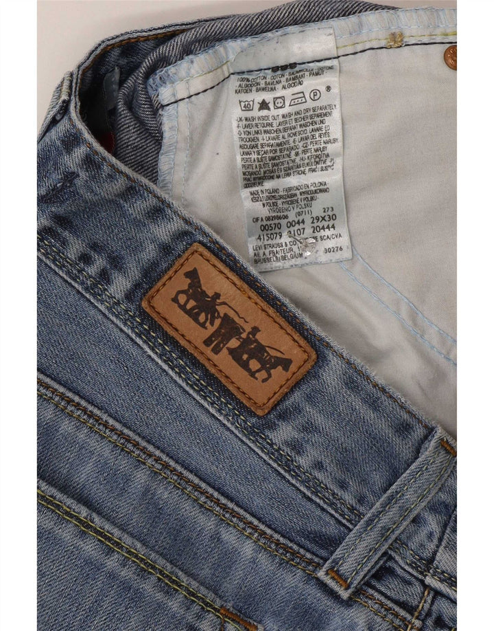 Levi's Dame 570 Straight Jeans W29 L30 Blå Bomuld