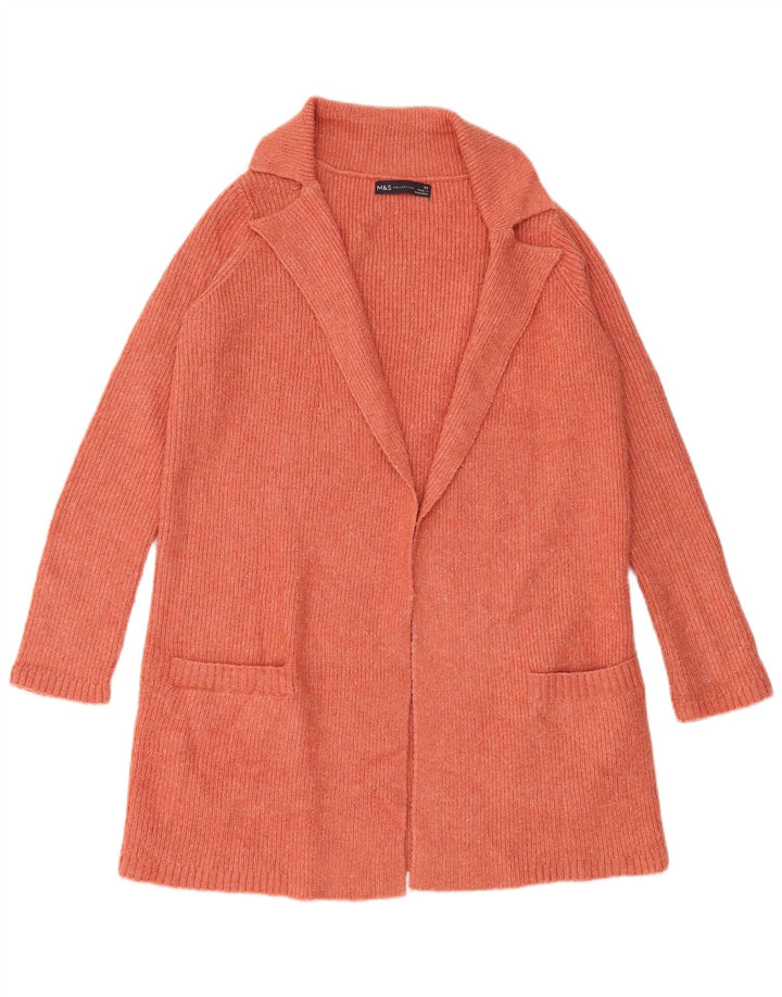 Marks & Spencer Dame oversized cardigan sweater UK 6 XS Orange
