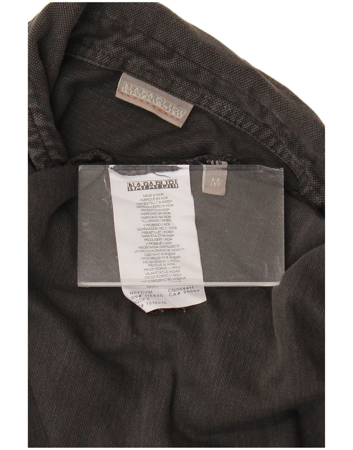 NAPAPIJRI Langærmet poloshirt til mænd mellemgrå bomuld