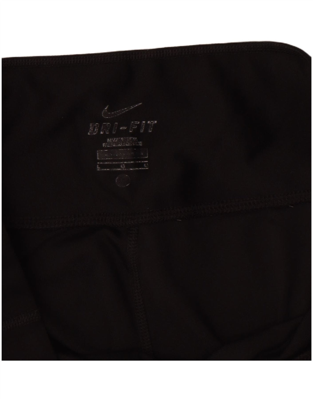 Nike Dame Dri Fit Capri Leggings UK 14 Large Black Polyester